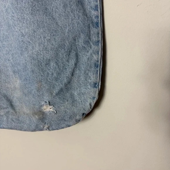 Vintage Denim Jean oversized Distressed Tote Bag Arizona Cactus - Picture 8 of 11